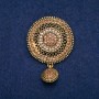 'Agraffe' Brooch with Gold-Tone Rhinestones, Gold-Tone Metal, 37x57mm