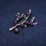 Brooch with Natural Amethyst Stone 58x45mm Violet Colour Silver-Tone Metal