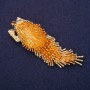 Hedgehog Porcupine Brooch 75x23mm, Yellow Metal