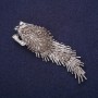 Hedgehog Porcupine Brooch 75x23mm, Light Silver-Tone Metal