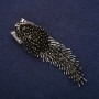 Hedgehog Porcupine Brooch 75x23mm, Dark Silver-Tone Metal