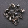 Large "Accent" Brooch with Grey Crystals grey metal 55x55mm