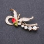 Brooch Butterfly with Multicoloured Rhinestones 55x25mm Yellow Metal