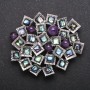 Brooch-Pendant "Accent" Series with Abalone and Amethyst, Metal Colour 57x49mm