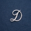 Initial Letter Brooch "D" 40x36mm metal colour "silver"