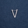 Initial Letter Brooch "V" 20x25mm metal colour "silver"