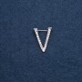Initial Letter Brooch "V" 20x25mm metal colour "silver"