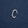 Initial Letter Brooch "C" 26x18mm metal colour "silver"