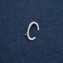 Initial Letter Brooch "C" 26x18mm metal colour "silver"
