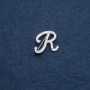 Brooch Initial Letter "R" 26x26mm Silver-Tone Metal