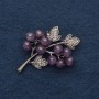 "Amethyst Berries" Brooch, 5x4cm, Grey Metal