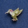 Hummingbird Brooch, Gold-Tone Metal and Rhinestones 25x33mm
