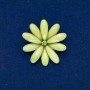 Flower Brooch, lime green and grey metal 48mm +