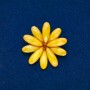 Flower Brooch, yellow grey metal 48mm +