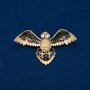 Bird Brooch with Enamel and Gold-tone Petrol Rhinestones, Gold-tone Metal, 65x35mm