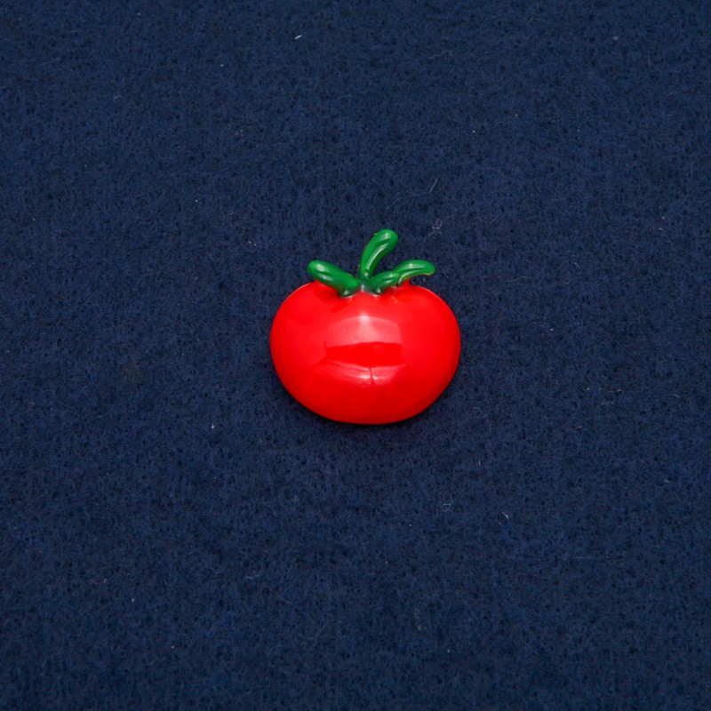 Tomato Brooch-Pendant, gold-tone metal 25x28mm+