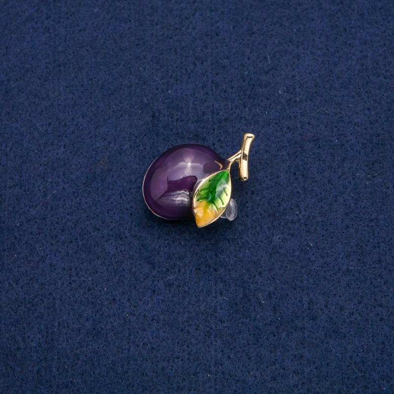 Plum Brooch-Pendant 30x22mm +