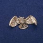 Owl Brooch 30x60mm, Gold-Tone Metal