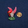 Hummingbird Brooch, Colourful Enamel and Rhinestones, Gold-tone Metal, 23x31mm