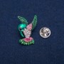 Hummingbird Brooch, Colourful Enamel and Rhinestones, Silver-tone Metal, 23x31mm