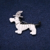 Dog in a Hat Brooch Enamel Silver-Tone Metal 33x47mm