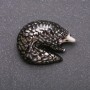 Hedgehog Brooch Silver-Tone Metal and Enamel 38x29mm +