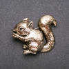 Squirrel Brooch, Yellow Enamel, Gold-Tone Metal, 36x47mm