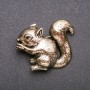 Squirrel Brooch, Yellow Enamel, Gold-Tone Metal, 36x47mm