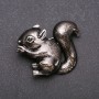 Brooch Squirrel enamel colour bronze silver metal 37x46mm