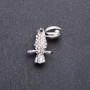 Toucan Bird Brooch White Rhinestones 32x20mm White Metal