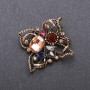 Order of Beauty Brooch with Multicoloured Crystals 50x48mm, Yellow Metal