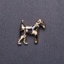 Terrier Brooch, Gold-Tone Metal, 3.5x3cm
