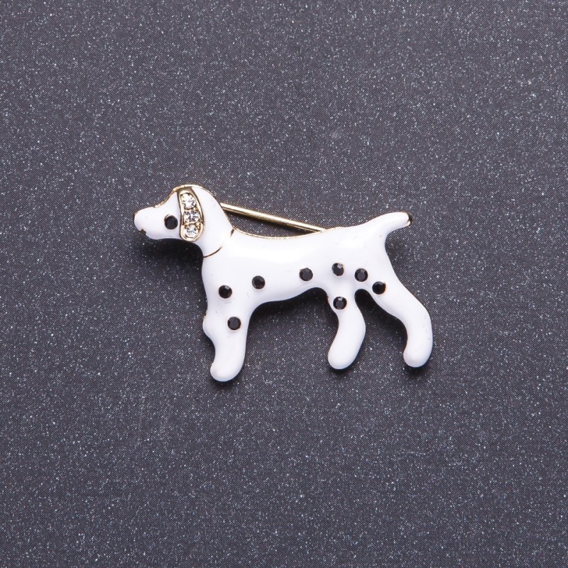 Dalmatian Brooch, Gold-Tone Metal 3.5x2cm