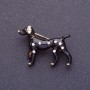 Brooch "Black Dalmatian" 3x2.5cm, black enamel, metal colour gold