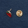 Strawberry Brooch on Twist Pin 1.5x1cm Yellow Metal