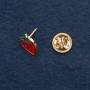Strawberry Brooch on Twist Pin 1.5x1cm Yellow Metal