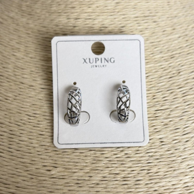 Xuping Earrings, Diameter 16x6mm, Rhodium
