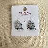 Xuping Rhodium Earrings with White Rhinestones 10x6mm +