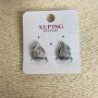 Xuping Rhodium Earrings with White Rhinestones 10x6mm +