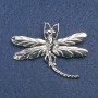 Dragonfly Brooch, Silver-Tone Metal, 75x55mm +