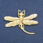 Dragonfly Brooch, Gold-Tone Metal, 75x55mm +