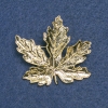 Maple Leaf Brooch, Gold-Tone Metal, 42x47mm +