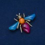 Golden Butterfly Brooch, Gold-Tone Metal, 47x62mm +