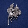 Pegasus Brooch 45x70mm, Silver-Tone Metal
