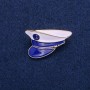 Captain's Chevron Anchor Brooch White & Blue Enamel 23x35mm Gold-Tone Metal