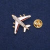 Brooch "Aeroplane" 27x30mm, Brown Stripe, Gold-Tone Metal