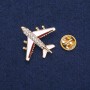 Brooch "Aeroplane" 27x30mm, Brown Stripe, Gold-Tone Metal