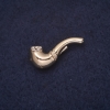 Tube Brooch 25x10mm, White Rhinestones, Gold-Tone Metal