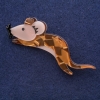 Mother-of-Pearl Mouse Brooch 75x24mm Grey Metal