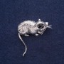Rat Brooch 37x37mm Grey Metal
